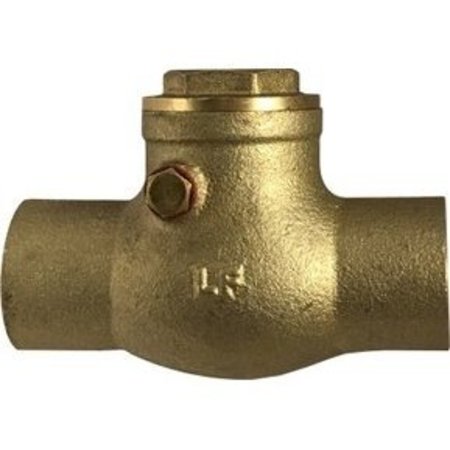 MIDLAND METAL Swing Check Valve, Lead Free, 12 Nominal, Copper End Style, 200 psi WOG125 psi WSP Pressure, Medi 940362LF